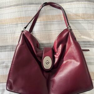 Coach Burgundy Leather Shoulder Bag